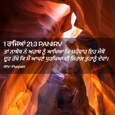 Picture 02 - 1 ਰਾਜਿਆਂ 21:3 PANIRV - ਤਾਂ ਨਾਬੋਥ ਨੇ ਅਹਾਬ - Bible Verse Picture