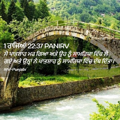 Picture 02 - 1 ਰਾਜਿਆਂ 22:37 PANIRV - ਸੋ ਪਾਤਸ਼ਾਹ ਮਰ ਗਿਆ - Bible Verse Picture