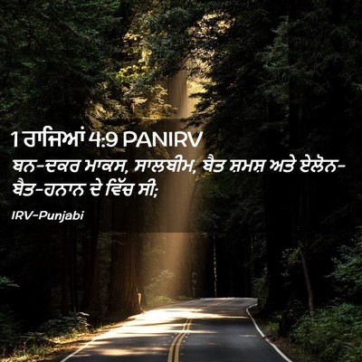 Picture 02 - 1 ਰਾਜਿਆਂ 4:9 PANIRV - ਬਨ-ਦਕਰ ਮਾਕਸ, - Bible Verse Picture