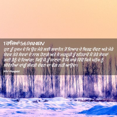 Picture 02 - 1 ਰਾਜਿਆਂ 5:6 PANIRV - ਹੁਣ ਤੂੰ ਹੁਕਮ ਦੇ ਕਿ - Bible Verse Picture