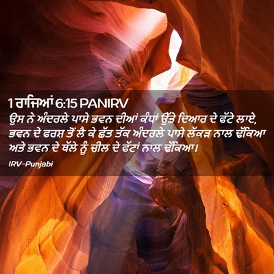 Picture 02 - 1 ਰਾਜਿਆਂ 6:15 PANIRV - ਉਸ ਨੇ ਅੰਦਰਲੇ ਪਾਸੇ - Bible Verse Picture