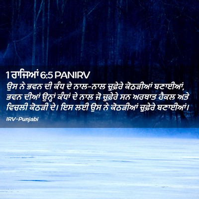 Picture 02 - 1 ਰਾਜਿਆਂ 6:5 PANIRV - ਉਸ ਨੇ ਭਵਨ ਦੀ ਕੰਧ ਦੇ - Bible Verse Picture