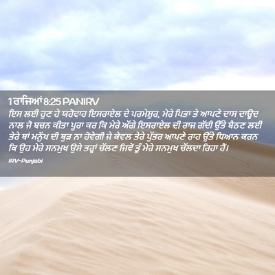Picture 02 - 1 ਰਾਜਿਆਂ 8:25 PANIRV - ਇਸ ਲਈ ਹੁਣ ਹੇ ਯਹੋਵਾਹ - Bible Verse Picture