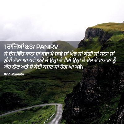 Picture 02 - 1 ਰਾਜਿਆਂ 8:37 PANIRV - ਜੇ ਦੇਸ ਵਿੱਚ ਕਾਲ ਜਾਂ - Bible Verse Picture