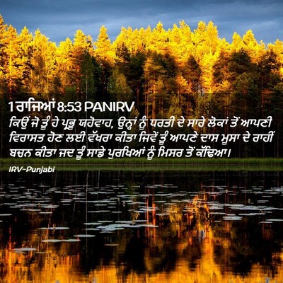 Picture 02 - 1 ਰਾਜਿਆਂ 8:53 PANIRV - ਕਿਉਂ ਜੋ ਤੂੰ ਹੇ - Bible Verse Picture