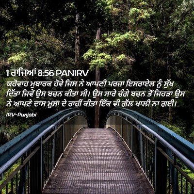 Picture 02 - 1 ਰਾਜਿਆਂ 8:56 PANIRV - ਯਹੋਵਾਹ ਮੁਬਾਰਕ - Bible Verse Picture