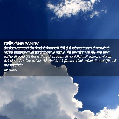 Picture 02 - 1 ਰਾਜਿਆਂ 8:64 PANIRV - ਉਸ ਦਿਨ ਪਾਤਸ਼ਾਹ ਨੇ - Bible Verse Picture