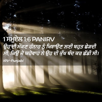 Picture 02 - 1 ਸਮੂਏਲ 1:6 PANIRV - ਉਹ ਦੀ ਸੌਂਕਣ ਹੰਨਾਹ - Bible Verse Picture
