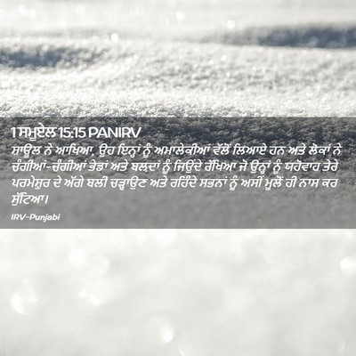 Picture 02 - 1 ਸਮੂਏਲ 15:15 PANIRV - ਸ਼ਾਊਲ ਨੇ ਆਖਿਆ, ਉਹ - Bible Verse Picture