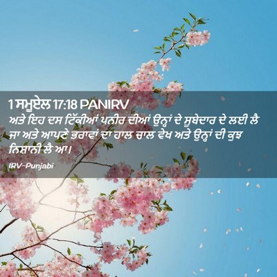 Picture 02 - 1 ਸਮੂਏਲ 17:18 PANIRV - ਅਤੇ ਇਹ ਦਸ ਟਿੱਕੀਆਂ - Bible Verse Picture