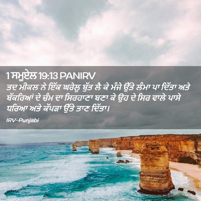 Picture 02 - 1 ਸਮੂਏਲ 19:13 PANIRV - ਤਦ ਮੀਕਲ ਨੇ ਇੱਕ - Bible Verse Picture