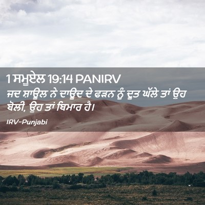 Picture 02 - 1 ਸਮੂਏਲ 19:14 PANIRV - ਜਦ ਸ਼ਾਊਲ ਨੇ ਦਾਊਦ ਦੇ - Bible Verse Picture