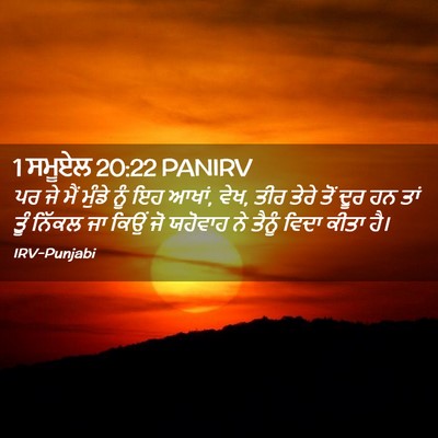 Picture 02 - 1 ਸਮੂਏਲ 20:22 PANIRV - ਪਰ ਜੇ ਮੈਂ ਮੁੰਡੇ ਨੂੰ - Bible Verse Picture