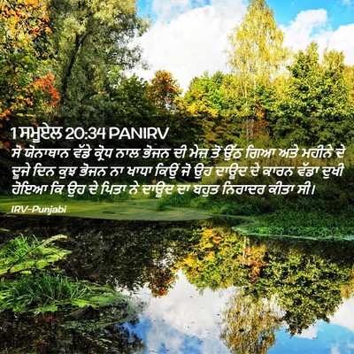 Picture 02 - 1 ਸਮੂਏਲ 20:34 PANIRV - ਸੋ ਯੋਨਾਥਾਨ ਵੱਡੇ - Bible Verse Picture