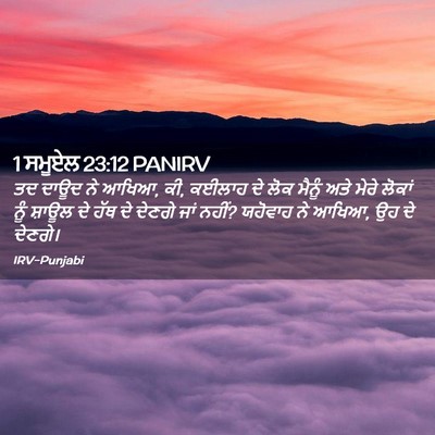 Picture 02 - 1 ਸਮੂਏਲ 23:12 PANIRV - ਤਦ ਦਾਊਦ ਨੇ ਆਖਿਆ, ਕੀ, - Bible Verse Picture