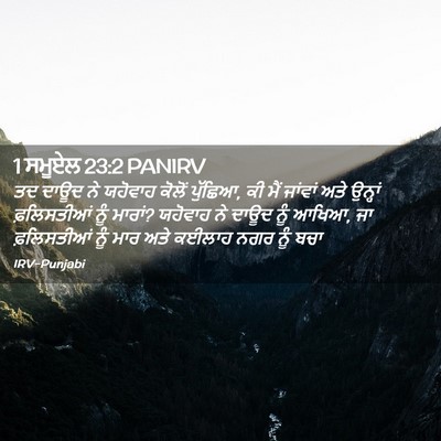 Picture 02 - 1 ਸਮੂਏਲ 23:2 PANIRV - ਤਦ ਦਾਊਦ ਨੇ ਯਹੋਵਾਹ - Bible Verse Picture