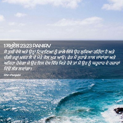 Picture 02 - 1 ਸਮੂਏਲ 23:23 PANIRV - ਸੋ ਤੁਸੀਂ ਵੇਖੋ ਅਤੇ - Bible Verse Picture