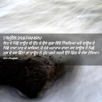 Picture 02 - 1 ਸਮੂਏਲ 24:8 PANIRV - ਇਹ ਦੇ ਪਿੱਛੋਂ ਦਾਊਦ - Bible Verse Picture