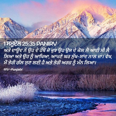 Picture 02 - 1 ਸਮੂਏਲ 25:35 PANIRV - ਅਤੇ ਦਾਊਦ ਨੇ ਉਹ ਦੇ - Bible Verse Picture