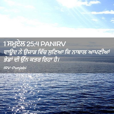 Picture 02 - 1 ਸਮੂਏਲ 25:4 PANIRV - ਦਾਊਦ ਨੇ ਉਜਾੜ ਵਿੱਚ - Bible Verse Picture