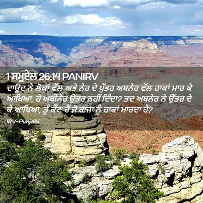 Picture 02 - 1 ਸਮੂਏਲ 26:14 PANIRV - ਦਾਊਦ ਨੇ ਲੋਕਾਂ ਵੱਲ - Bible Verse Picture