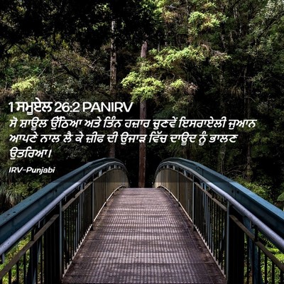 Picture 02 - 1 ਸਮੂਏਲ 26:2 PANIRV - ਸੋ ਸ਼ਾਊਲ ਉੱਠਿਆ ਅਤੇ - Bible Verse Picture