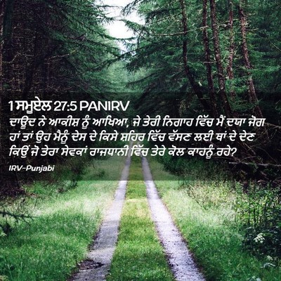 Picture 02 - 1 ਸਮੂਏਲ 27:5 PANIRV - ਦਾਊਦ ਨੇ ਆਕੀਸ਼ ਨੂੰ - Bible Verse Picture