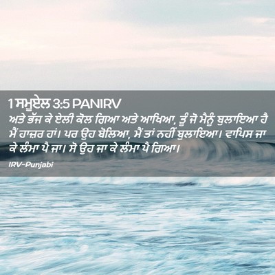Picture 02 - 1 ਸਮੂਏਲ 3:5 PANIRV - ਅਤੇ ਭੱਜ ਕੇ ਏਲੀ ਕੋਲ - Bible Verse Picture