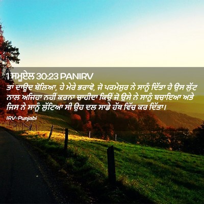 Picture 02 - 1 ਸਮੂਏਲ 30:23 PANIRV - ਤਾਂ ਦਾਊਦ ਬੋਲਿਆ, ਹੇ - Bible Verse Picture