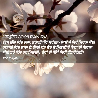 Picture 02 - 1 ਸਮੂਏਲ 30:24 PANIRV - ਇਸ ਗੱਲ ਵਿੱਚ ਭਲਾ, - Bible Verse Picture