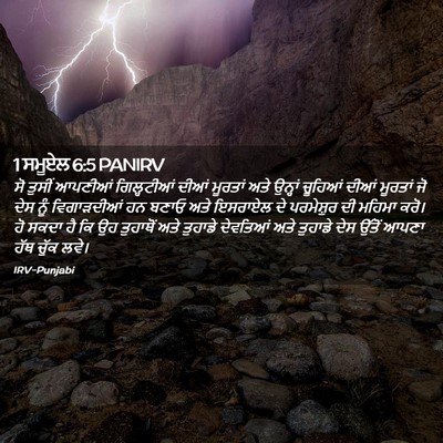 Picture 02 - 1 ਸਮੂਏਲ 6:5 PANIRV - ਸੋ ਤੁਸੀਂ ਆਪਣੀਆਂ - Bible Verse Picture