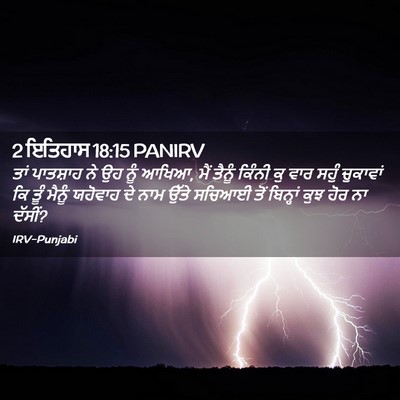 Picture 02 - 2 ਇਤਿਹਾਸ 18:15 PANIRV - ਤਾਂ ਪਾਤਸ਼ਾਹ ਨੇ ਉਹ - Bible Verse Picture