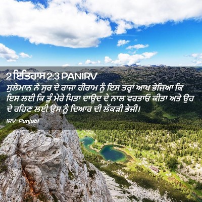 Picture 02 - 2 ਇਤਿਹਾਸ 2:3 PANIRV - ਸੁਲੇਮਾਨ ਨੇ ਸੂਰ ਦੇ - Bible Verse Picture