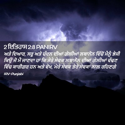 Picture 02 - 2 ਇਤਿਹਾਸ 2:8 PANIRV - ਅਤੇ ਦਿਆਰ, ਸਰੂ ਅਤੇ - Bible Verse Picture