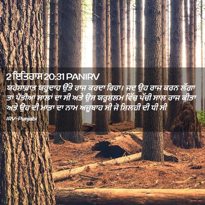 Picture 02 - 2 ਇਤਿਹਾਸ 20:31 PANIRV - ਯਹੋਸ਼ਾਫ਼ਾਤ ਯਹੂਦਾਹ - Bible Verse Picture