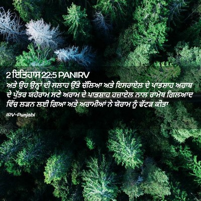 Picture 02 - 2 ਇਤਿਹਾਸ 22:5 PANIRV - ਅਤੇ ਉਹ ਉਨ੍ਹਾਂ ਦੀ - Bible Verse Picture