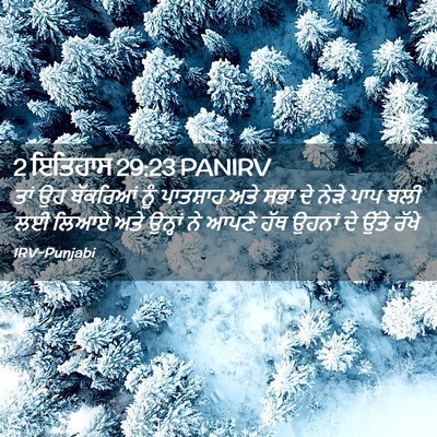 Picture 02 - 2 ਇਤਿਹਾਸ 29:23 PANIRV - ਤਾਂ ਉਹ ਬੱਕਰਿਆਂ ਨੂੰ - Bible Verse Picture