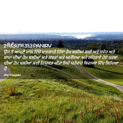 Picture 02 - 2 ਇਤਿਹਾਸ 31:3 PANIRV - ਉਸ ਨੇ ਆਪਣੇ ਮਾਲ - Bible Verse Picture
