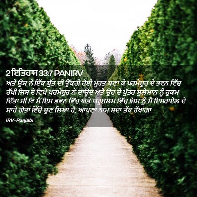 Picture 02 - 2 ਇਤਿਹਾਸ 33:7 PANIRV - ਅਤੇ ਉਸ ਨੇ ਇੱਕ ਬੁੱਤ - Bible Verse Picture