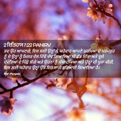 Picture 02 - 2 ਇਤਿਹਾਸ 7:22 PANIRV - ਤਦ ਉਹ ਆਖਣਗੇ, ਇਸ ਲਈ - Bible Verse Picture
