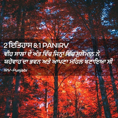 Picture 02 - 2 ਇਤਿਹਾਸ 8:1 PANIRV - ਵੀਹ ਸਾਲਾਂ ਦੇ ਅੰਤ - Bible Verse Picture