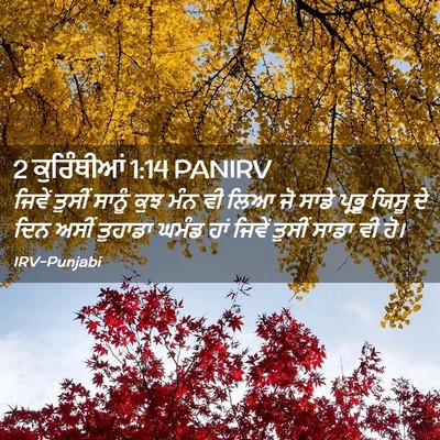 Picture 02 - 2 ਕੁਰਿੰਥੀਆਂ 1:14 PANIRV - ਜਿਵੇਂ ਤੁਸੀਂ ਸਾਨੂੰ - Bible Verse Picture