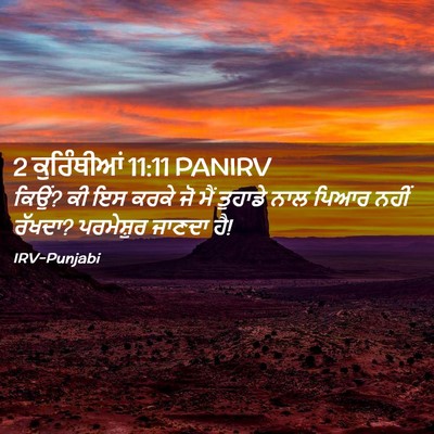 Picture 02 - 2 ਕੁਰਿੰਥੀਆਂ 11:11 PANIRV - ਕਿਉਂ? ਕੀ ਇਸ ਕਰਕੇ ਜੋ - Bible Verse Picture