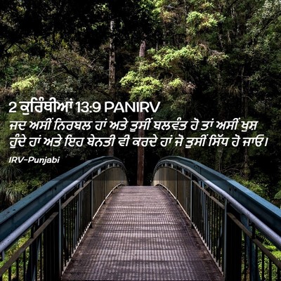 Picture 02 - 2 ਕੁਰਿੰਥੀਆਂ 13:9 PANIRV - ਜਦ ਅਸੀਂ ਨਿਰਬਲ ਹਾਂ - Bible Verse Picture