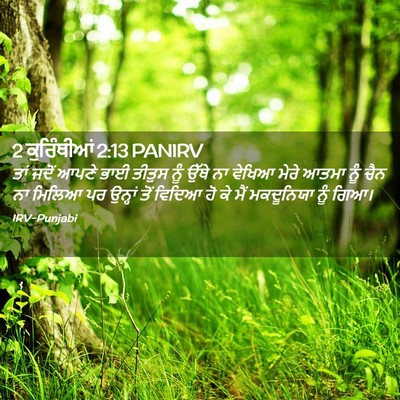 Picture 02 - 2 ਕੁਰਿੰਥੀਆਂ 2:13 PANIRV - ਤਾਂ ਜਦੋਂ ਆਪਣੇ ਭਾਈ - Bible Verse Picture