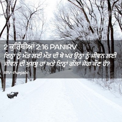 Picture 02 - 2 ਕੁਰਿੰਥੀਆਂ 2:16 PANIRV - ਇਨ੍ਹਾਂ ਨੂੰ ਮੌਤ ਲਈ - Bible Verse Picture