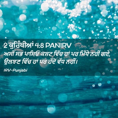 Picture 02 - 2 ਕੁਰਿੰਥੀਆਂ 4:8 PANIRV - ਅਸੀਂ ਸਭ ਪਾਸਿਓਂ - Bible Verse Picture