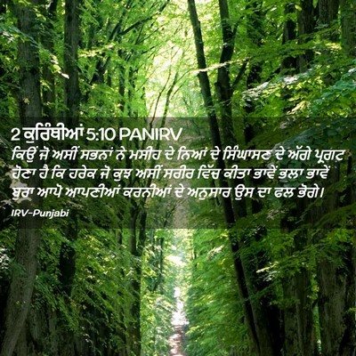 Picture 02 - 2 ਕੁਰਿੰਥੀਆਂ 5:10 PANIRV - ਕਿਉਂ ਜੋ ਅਸੀਂ ਸਭਨਾਂ - Bible Verse Picture