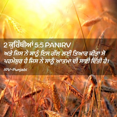 Picture 02 - 2 ਕੁਰਿੰਥੀਆਂ 5:5 PANIRV - ਅਤੇ ਜਿਸ ਨੇ ਸਾਨੂੰ ਇਸ - Bible Verse Picture