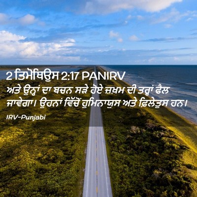 Picture 02 - 2 ਤਿਮੋਥਿਉਸ 2:17 PANIRV - ਅਤੇ ਉਨ੍ਹਾਂ ਦਾ ਬਚਨ - Bible Verse Picture